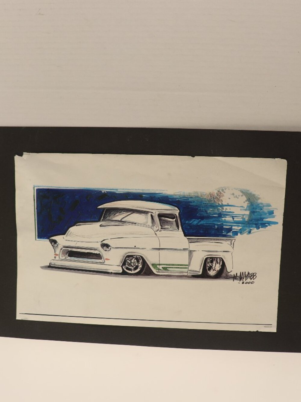 M. Mayabb Signed Original Car Art Lot 3 Pieces